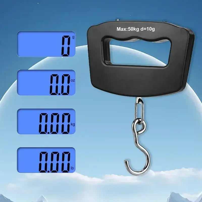 50kg/10g Portable Travel Luggage Scale – Handheld Electronic Digital Scale with Hook for Luggage Parcel Fishing - XC106