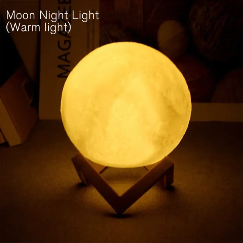 LED 3D Moon Night Light – Book Light Galaxy Lamp with Warm/White/7-Color Modes Battery Powered Kids Bedroom Decor &