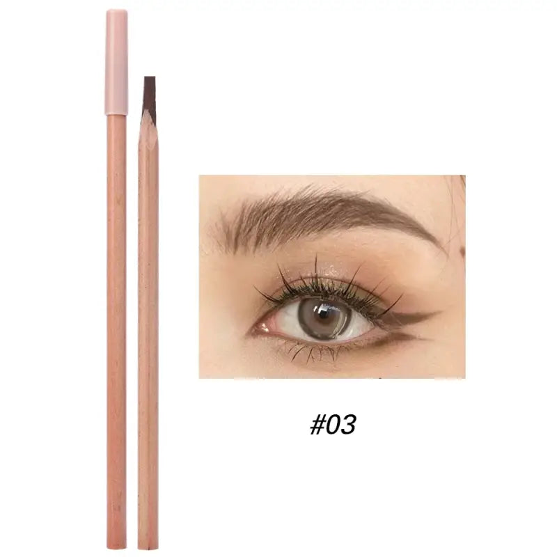 Microblading Wood Eyebrow Pencil – Smudge-Proof Long-Lasting & Natural Eyebrows Tattoo Pen - 03 Milk Coffee