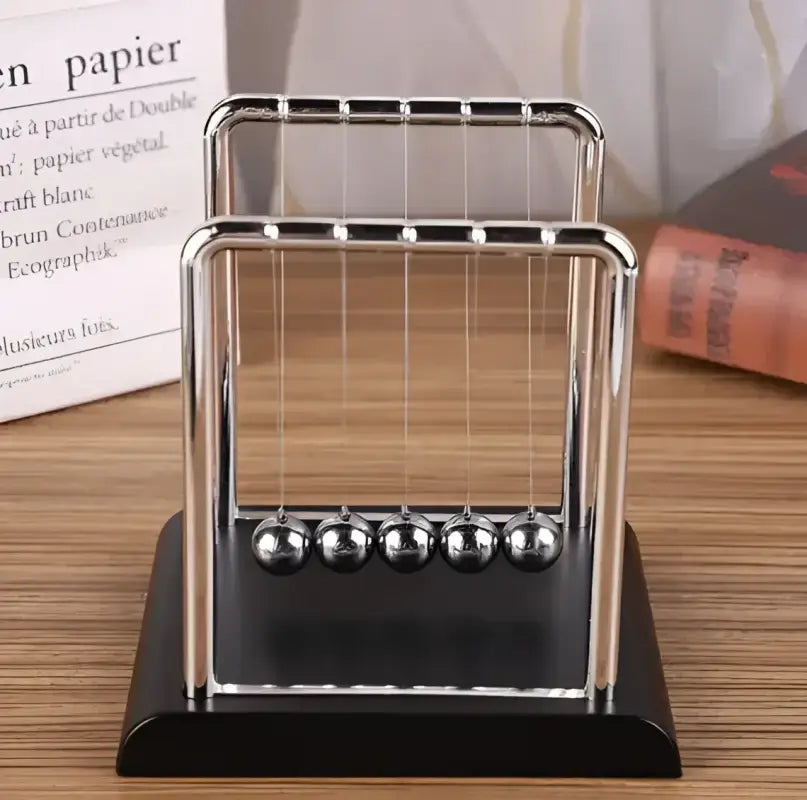 Newton’s Cradle Steel Ball Pendulum Desktop Toy – Physics Teaching Aid Stress Relief & Home Office Decoration - Cube