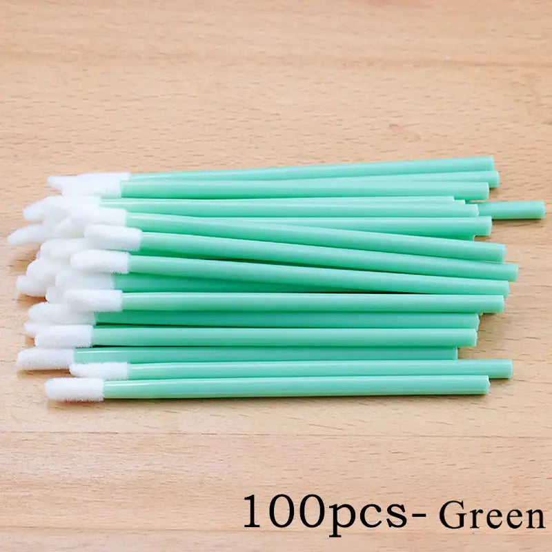 100/50pcs Disposable Eyelash & Lip Brushes – Mascara Applicator & Eyelash Extension Tools - Green-100pcs