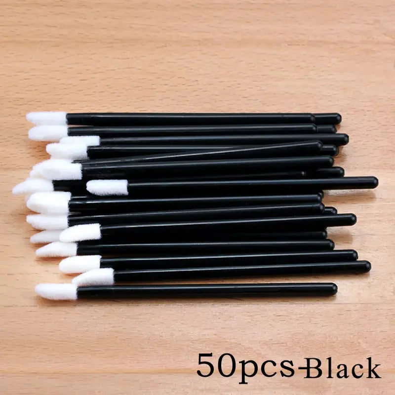 100/50pcs Disposable Eyelash & Lip Brushes – Mascara Applicator & Eyelash Extension Tools - Black-50pcs