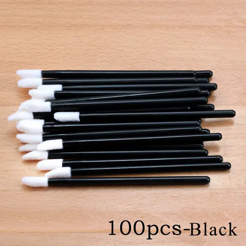 100/50pcs Disposable Eyelash & Lip Brushes – Mascara Applicator & Eyelash Extension Tools - Black-100pcs