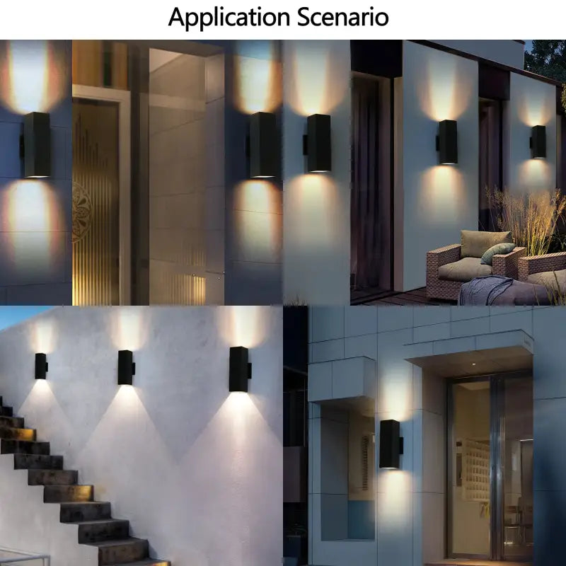 2-Pack Outdoor Wall Light IP65 Waterproof Up & Down GU10 Bulb Sconce for Porch Patio Garage - black / Warm / United