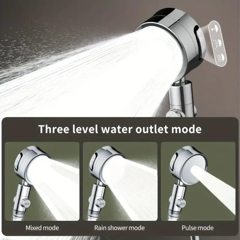 3-Level Adjustable Shower Head with Filter | Wall-Mounted Rain Shower Settings Painted Surface - Light Grey / United