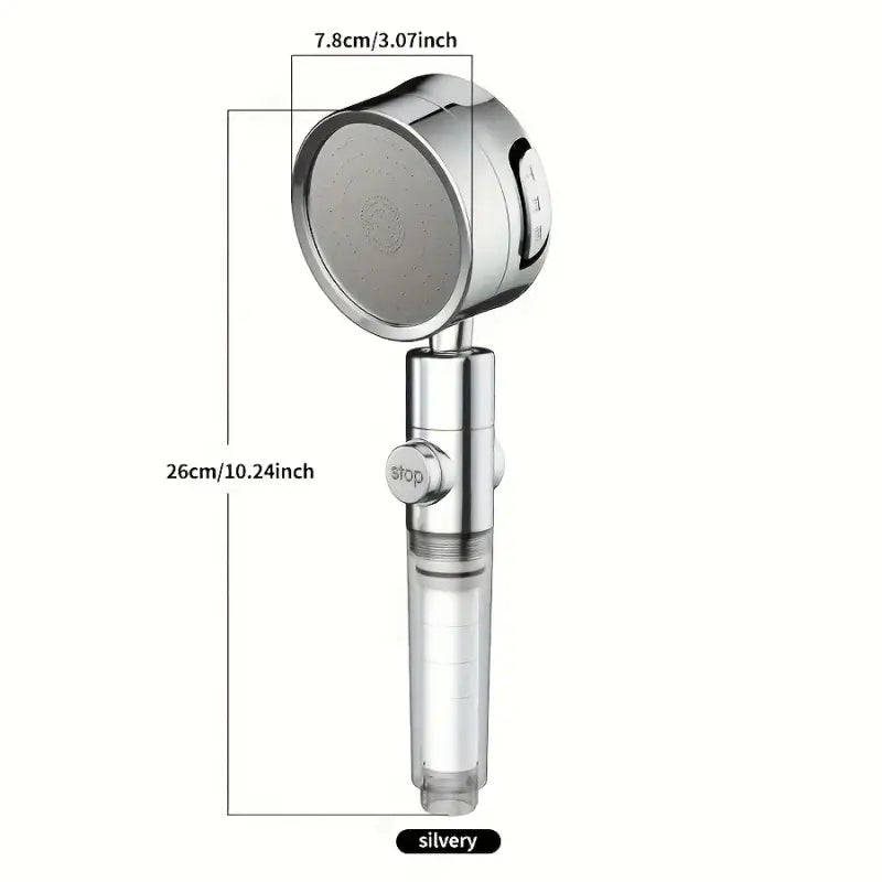 3-Level Adjustable Shower Head with Filter | Wall-Mounted Rain Shower Settings Painted Surface - Light Grey / United