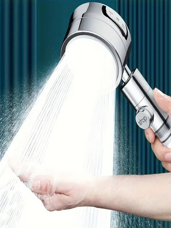 3-Level Adjustable Shower Head with Filter | Wall-Mounted Rain Shower Settings Painted Surface - Light Grey / United