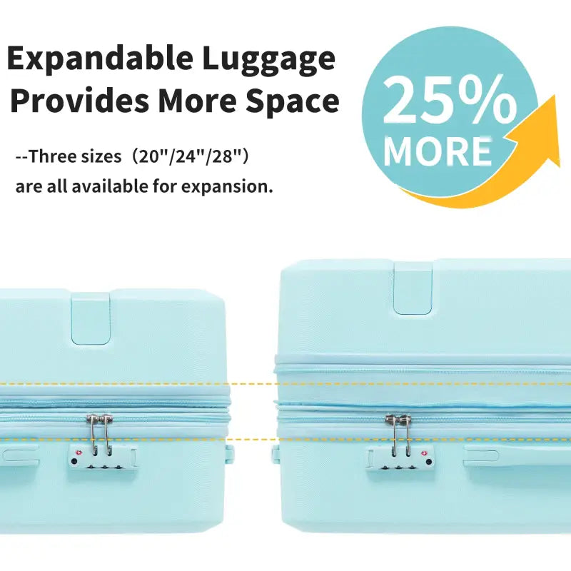 4 Piece Luggage Set with Compression Packing Cubes – Expandable Spinner Wheels & TSA Lock