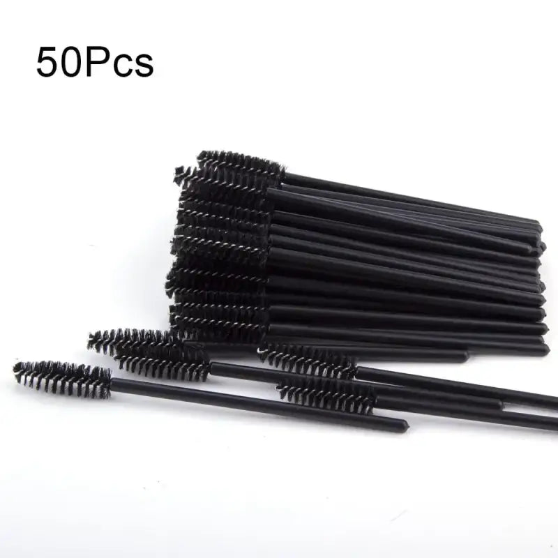 50Pcs Disposable Mascara Wands – Eyebrow & Eyelash Brush Applicators for Makeup & Extensions - 50Pcs Black