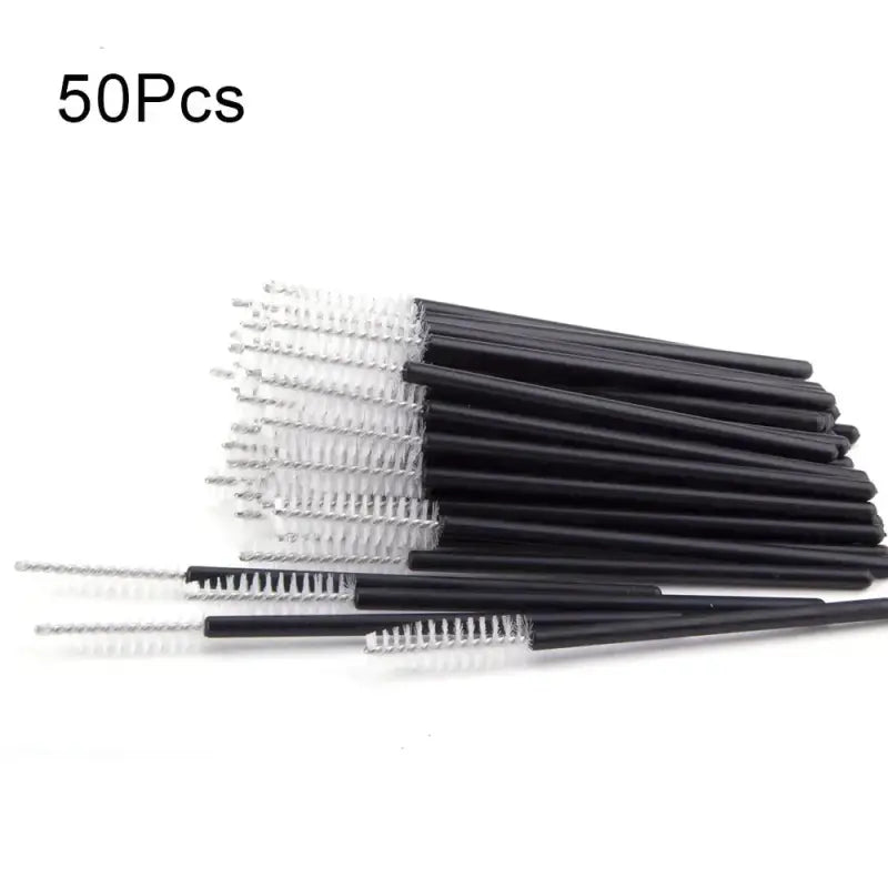 50Pcs Disposable Mascara Wands – Eyebrow & Eyelash Brush Applicators for Makeup & Extensions - 50Pcs White