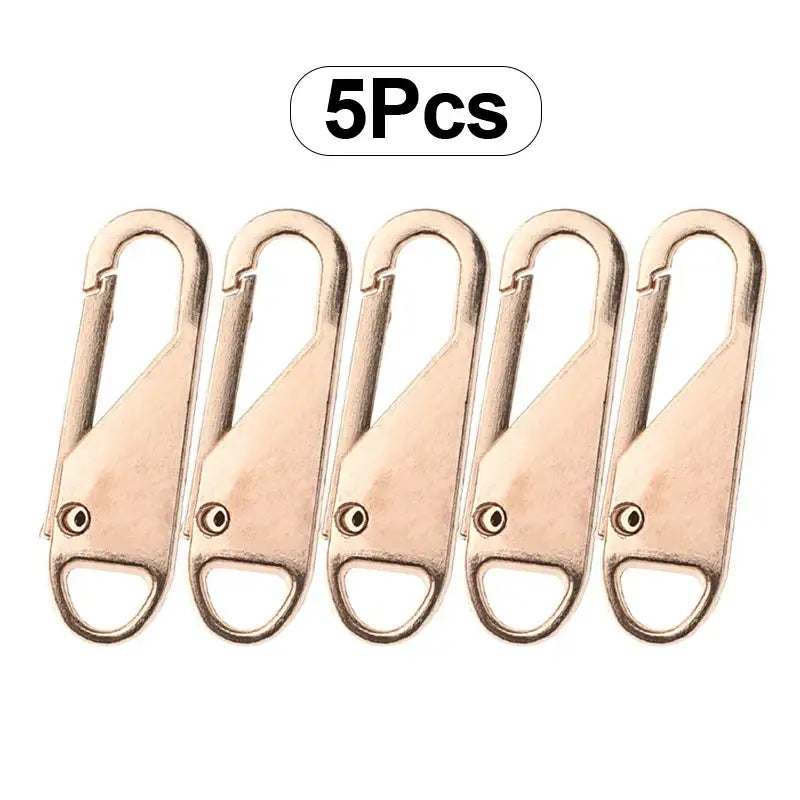 5pcs Universal Replacement Zipper Slider Pullers – Metal Alloy Zip Repair Kit for Luggage Bags Jackets & DIY Sewing