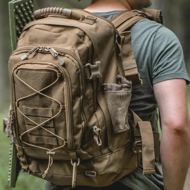 65L Military Tactical Backpack for Hiking Camping Travel with MOLLE System and Expandable Size