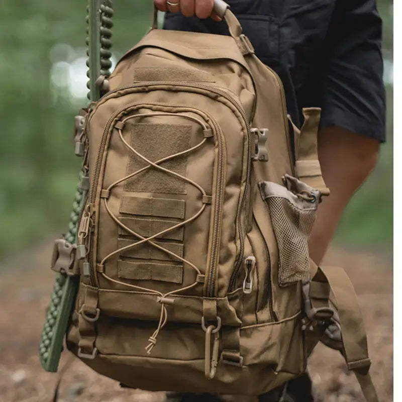65L Military Tactical Backpack for Hiking Camping Travel with MOLLE System and Expandable Size
