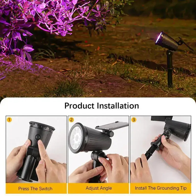 9-LED Solar Spotlights – IP65 Waterproof Outdoor Lights with Adjustable Brightness for Garden Lawn Driveway & Backyard