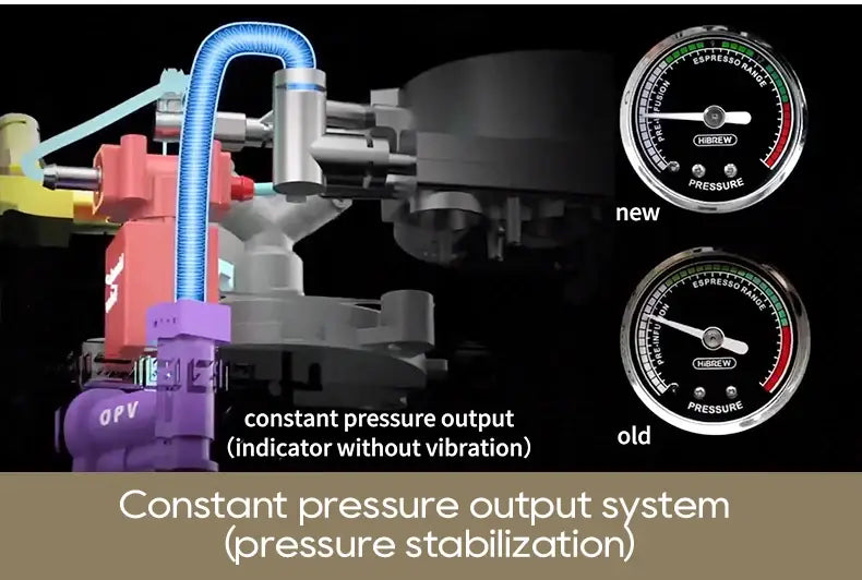 HiBREW Semi-Automatic Espresso Machine 20Bar Pressure Adjustable Temperature for Cappuccino