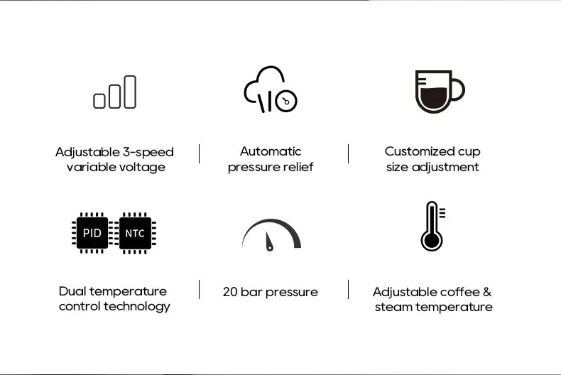 HiBREW Semi-Automatic Espresso Machine 20Bar Pressure Adjustable Temperature for Cappuccino
