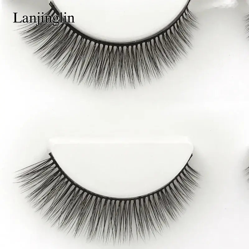 LANJINGLIN 3 Pairs 3D Faux Mink Hair False Eyelashes – Soft Wispy Fluffy Reusable Lashes