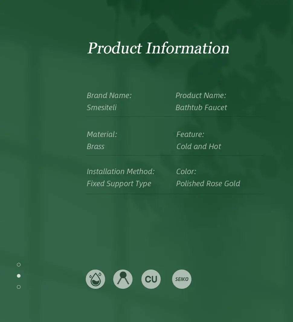 Bathroom Bathtub Floor Stand Faucet Rose Gold Mixer Single Handle Tap 360 Rotation Spout With Brass Hand Hot &Cold