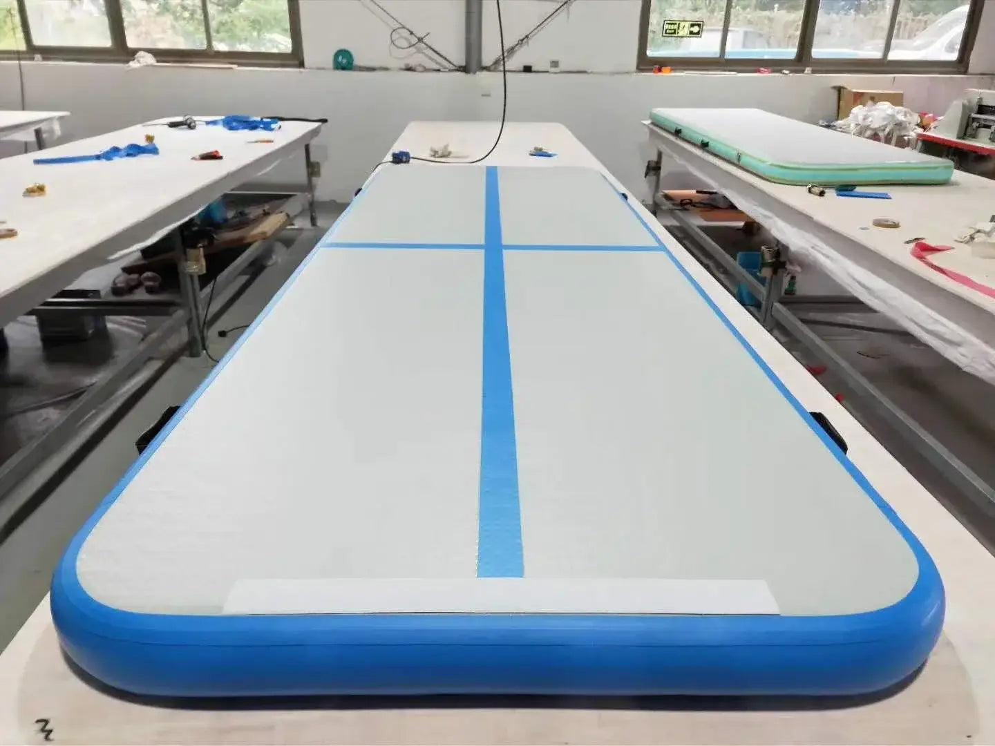 Inflatable AirTrack Gym Mat – PVC DWF Tumbling Mat for Gymnastics Cheer Taekwondo & Home Use (3m–10m Lengths)