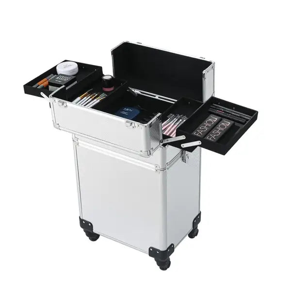 4pcs 拉杆式带万向轮 ABS 银色 化妆箱 75*35*25cm N001-27