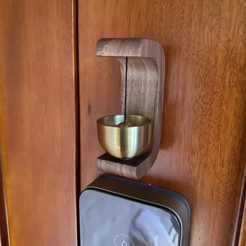 Brass Magnetic Doorbell Wind Chime – C-Shaped Reminder Bell for Home Car or Office Decor | Housewarming Gift