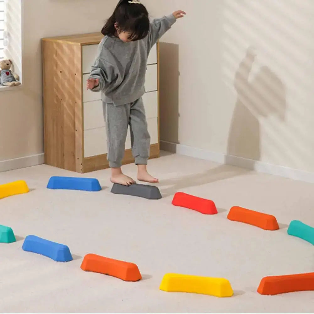 Kids Rainbow Stepping Stones – Non-Slip Textured Sensory Balance Set (6PCS)