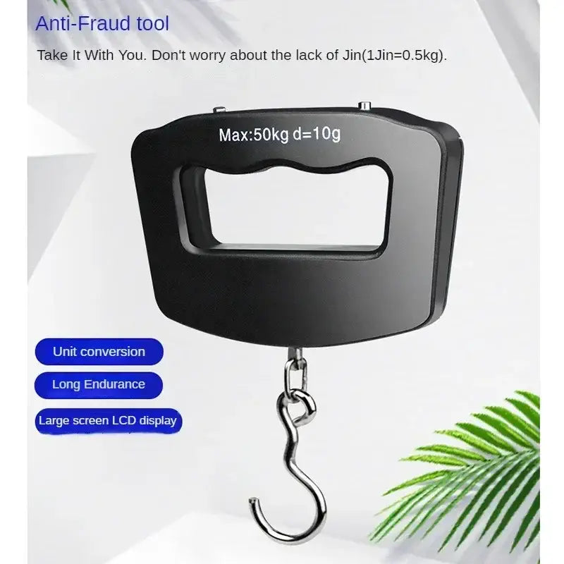 50kg/10g Portable Travel Luggage Scale – Handheld Electronic Digital Scale with Hook for Luggage Parcel Fishing