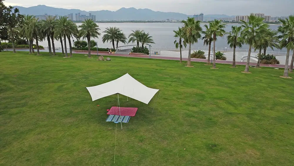 Octagon 5x5 Black Coating Tarp for 12 People – Waterproof Outdoor Camping Sunshade Awning