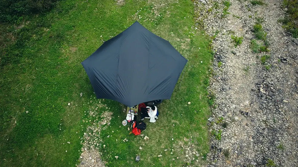 Octagon 5x5 Black Coating Tarp for 12 People – Waterproof Outdoor Camping Sunshade Awning