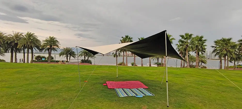 Octagon 5x5 Black Coating Tarp for 12 People – Waterproof Outdoor Camping Sunshade Awning