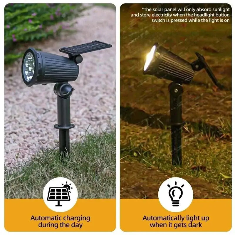 9-LED Solar Spotlights – IP65 Waterproof Outdoor Lights with Adjustable Brightness for Garden Lawn Driveway & Backyard