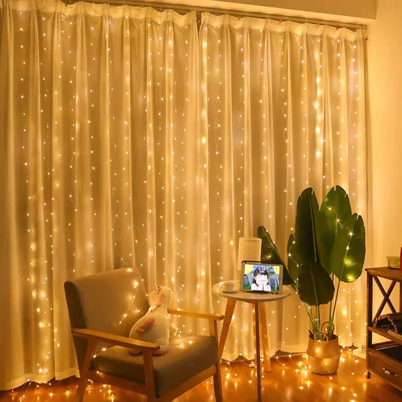Curtain Garland Fairy Lights with Remote – USB-Powered 8-Mode LED String Lights for Windows Christmas Weddings New Year