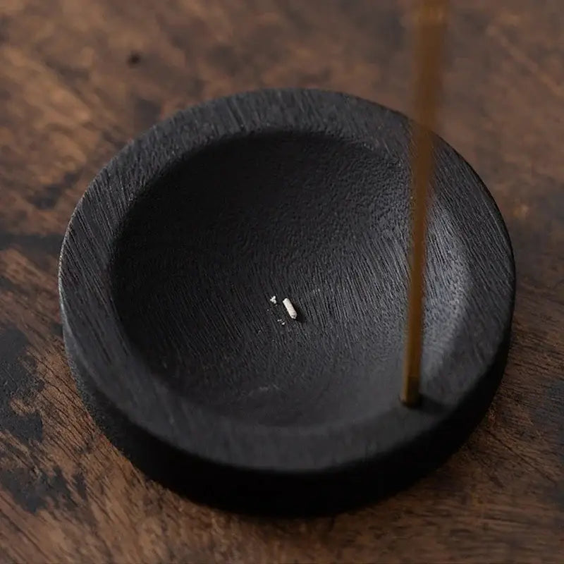 Creative Wooden Upside Down Incense Burner Stick Holder Round Tray for Home Yoga & Meditation Decor