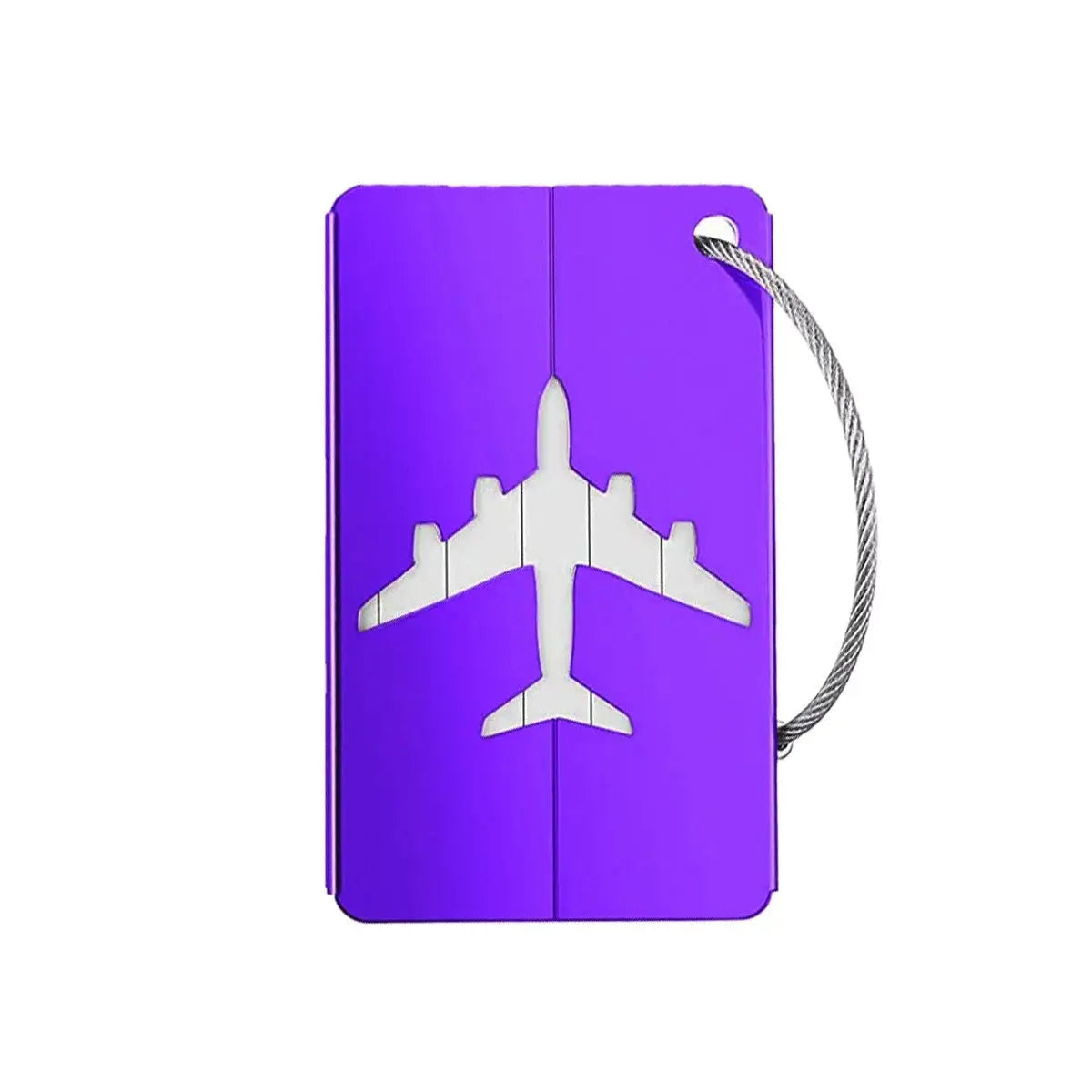 Aluminium Alloy Aircraft Luggage Tag – Durable Anti-Lost Travel ID Tag with Name Card Solid Color Travel Accessory