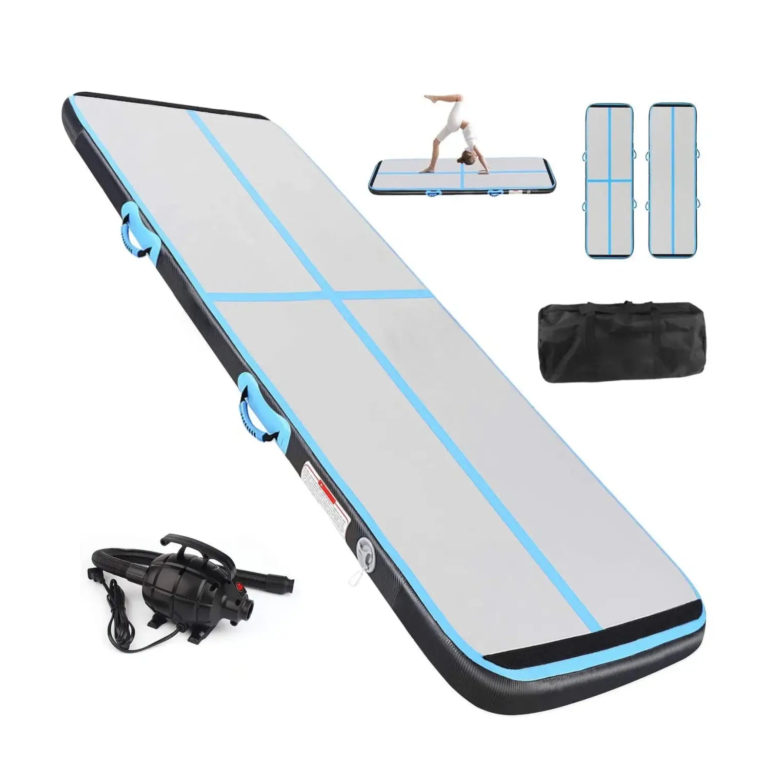 Inflatable AirTrack Gym Mat – PVC DWF Tumbling Mat for Gymnastics Cheer Taekwondo & Home Use (3m–10m Lengths)