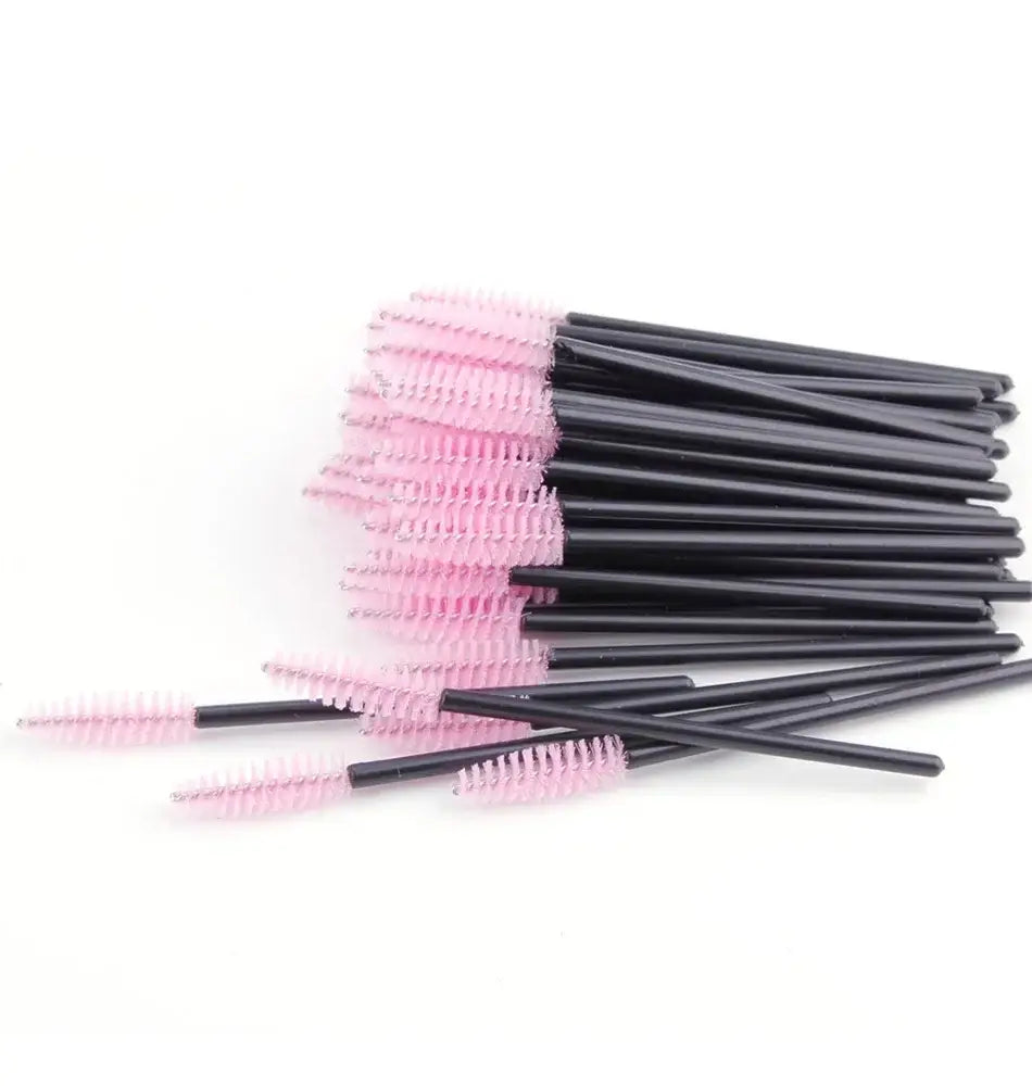 50Pcs Disposable Mascara Wands – Eyebrow & Eyelash Brush Applicators for Makeup & Extensions
