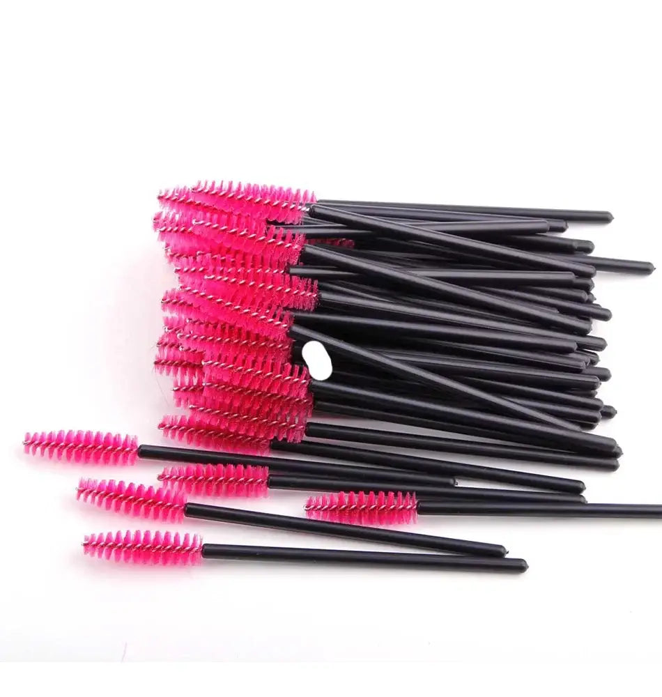 50Pcs Disposable Mascara Wands – Eyebrow & Eyelash Brush Applicators for Makeup & Extensions