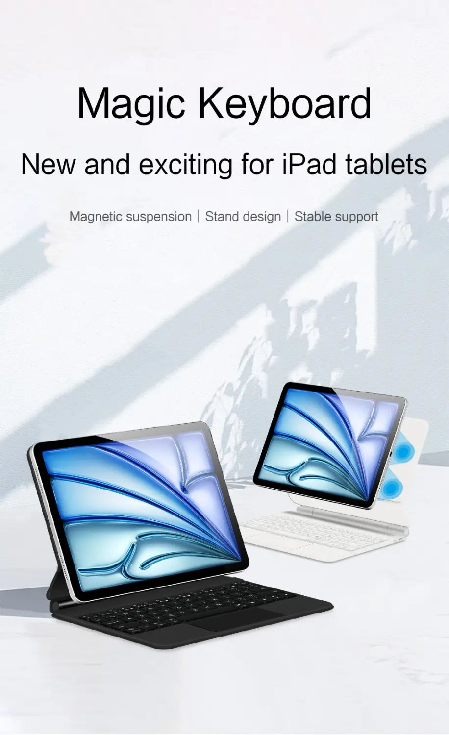 Magic Keyboard Case For iPad Pro 11 inch 12.9’’ M2 13 M4 Air 4th 5th ipad10 10th 10.9 Smart Cover Multi-touch Magnetic