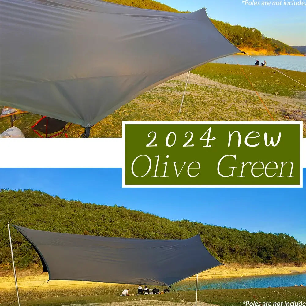 Octagon 5x5 Black Coating Tarp for 12 People – Waterproof Outdoor Camping Sunshade Awning