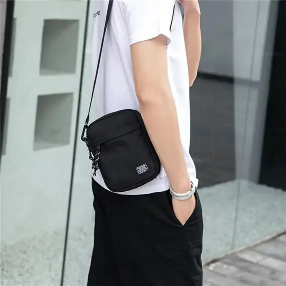 Men’s Small Crossbody Shoulder Bag – Waterproof Oxford Cloth Satchel for Travel Casual Wear and Everyday