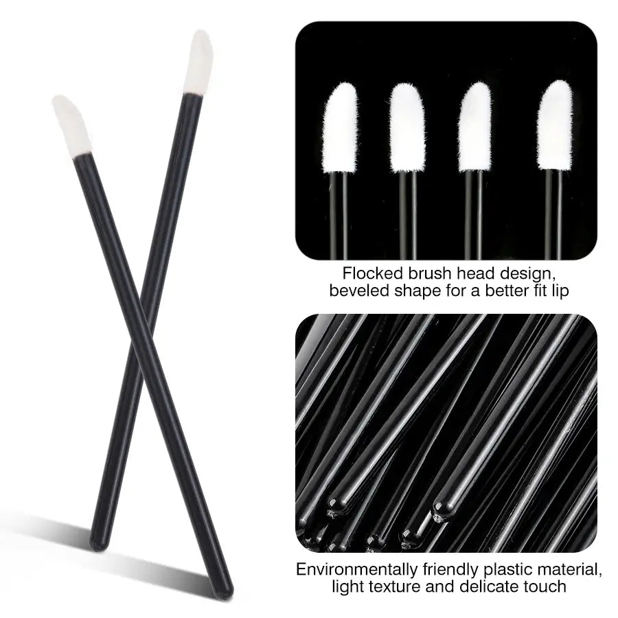 100/50pcs Disposable Eyelash & Lip Brushes – Mascara Applicator & Eyelash Extension Tools