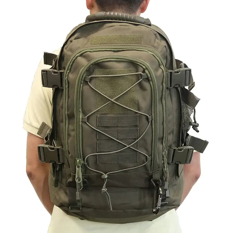 65L Military Tactical Backpack for Hiking Camping Travel with MOLLE System and Expandable Size
