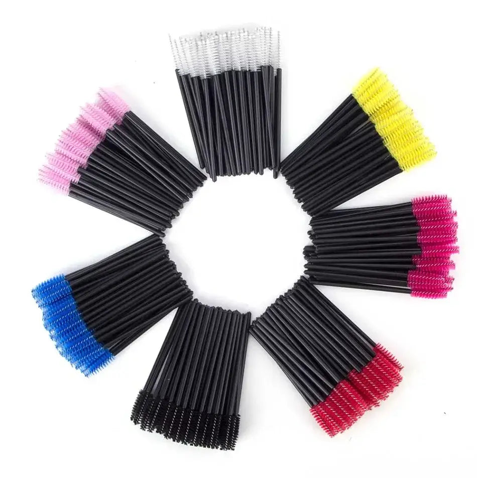 50Pcs Disposable Mascara Wands – Eyebrow & Eyelash Brush Applicators for Makeup & Extensions