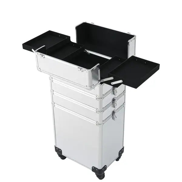 4pcs 拉杆式带万向轮 ABS 银色 化妆箱 75*35*25cm N001-20