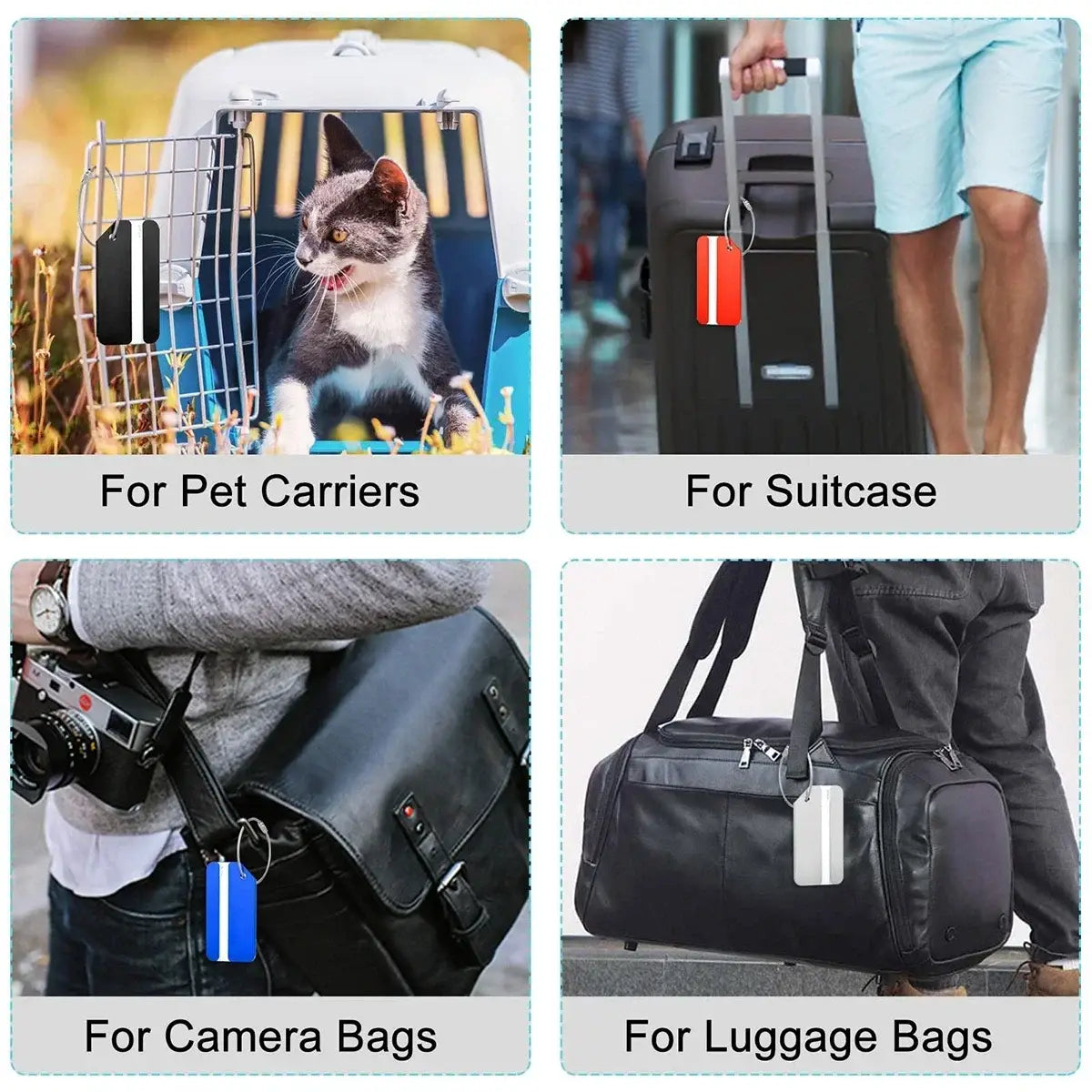 Aluminium Alloy Aircraft Luggage Tag – Durable Anti-Lost Travel ID Tag with Name Card Solid Color Travel Accessory