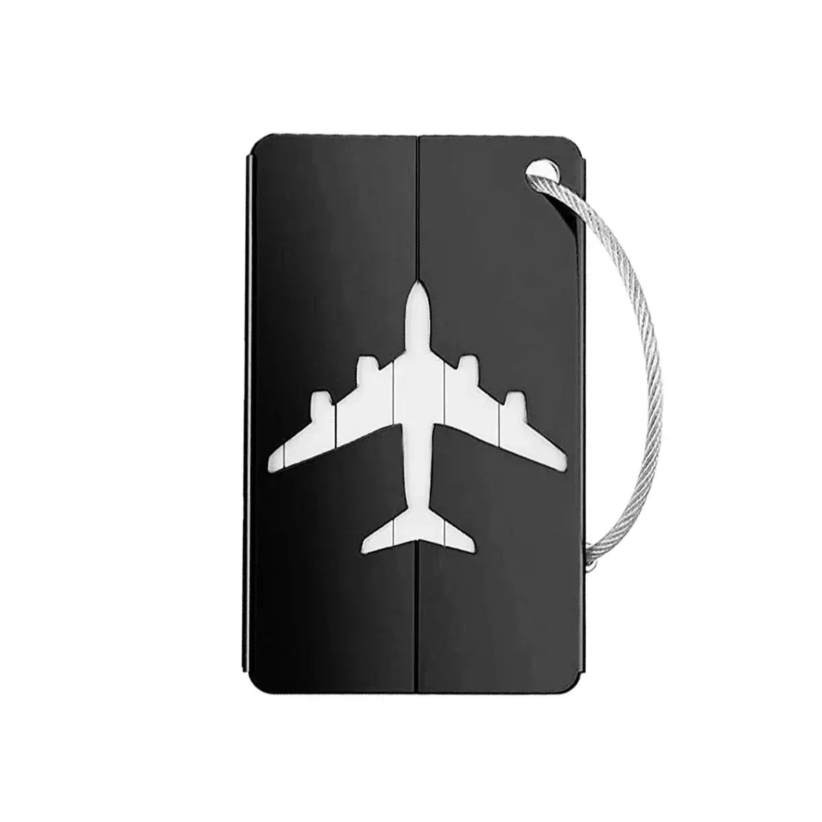 Aluminium Alloy Aircraft Luggage Tag – Durable Anti-Lost Travel ID Tag with Name Card Solid Color Travel Accessory