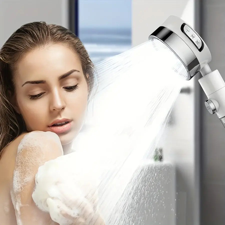 3-Level Adjustable Shower Head with Filter | Wall-Mounted Rain Shower Settings Painted Surface
