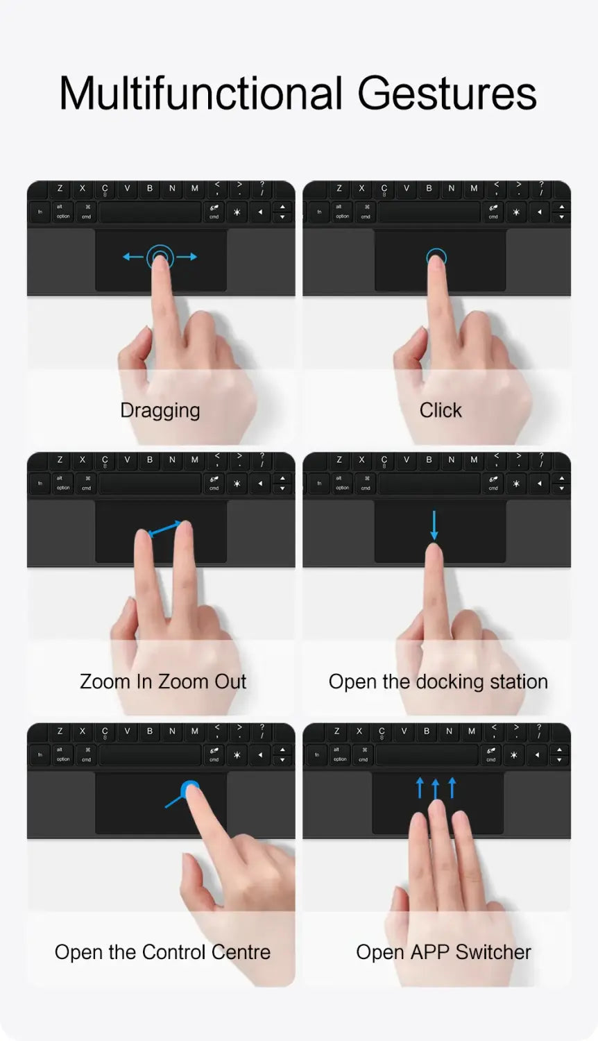 Magic Keyboard Case For iPad Pro 11 inch 12.9’’ M2 13 M4 Air 4th 5th ipad10 10th 10.9 Smart Cover Multi-touch Magnetic