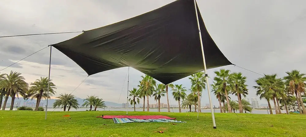 Octagon 5x5 Black Coating Tarp for 12 People – Waterproof Outdoor Camping Sunshade Awning