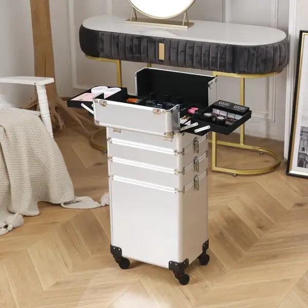 4pcs 拉杆式带万向轮 ABS 银色 化妆箱 75*35*25cm N001-33